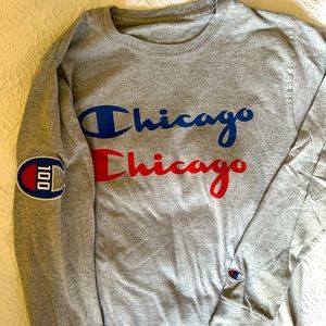 Custom Made Champion Chicago long sleeve with 100 patch Size Small
